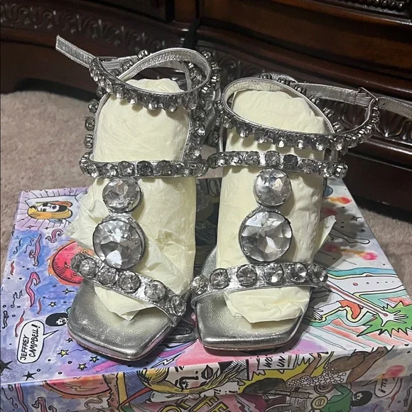 Anastas Heel in Silver JEFFREY CAMPBELL - Picture 2 of 7